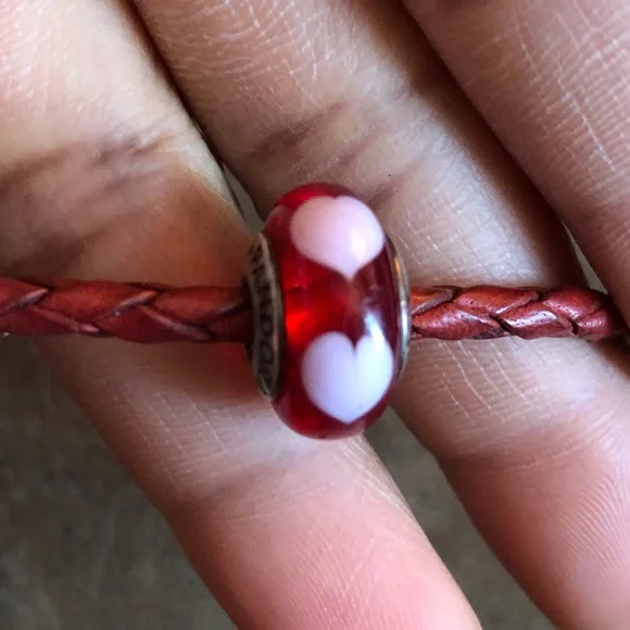 Pandora Brown Leather Bracelet Wrap Around Twice Necklace w/ 7 Charms - Picture 8 of 10